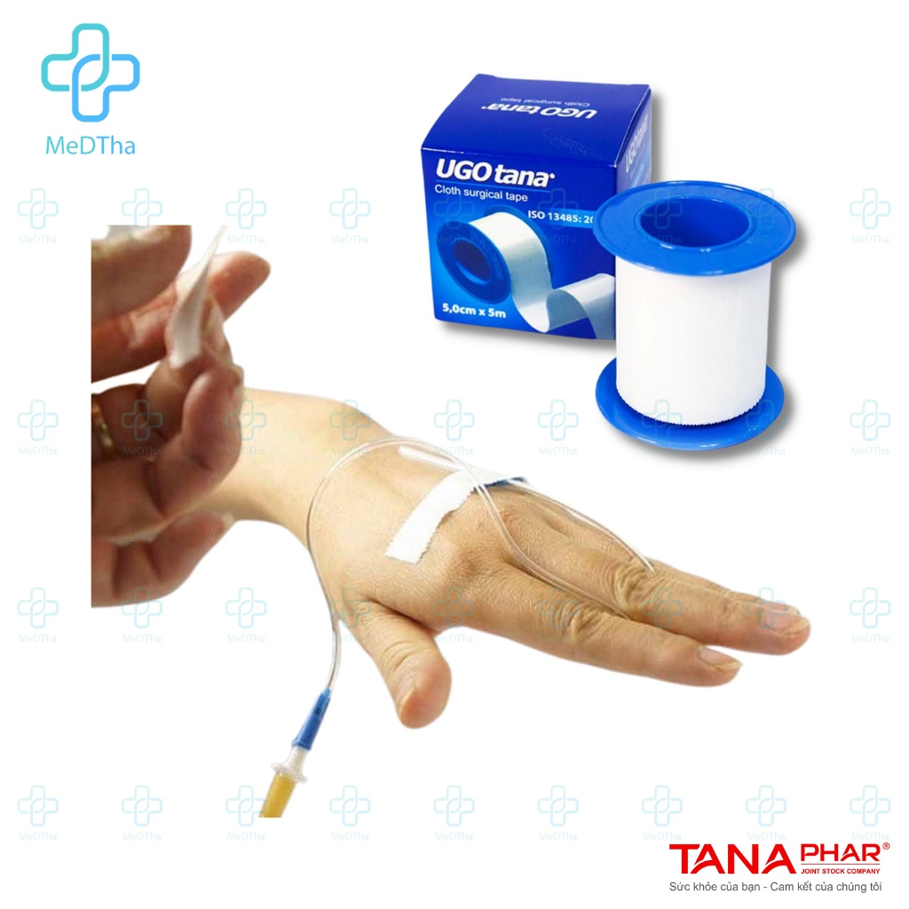 Băng Dính Cuộn Vải Lụa Y Tế UGOTANA - Băng Vết Thương, Cố Định Dụng Cụ Y Khoa (Cuộn 2,5cmx5m/ 5cmx5m)