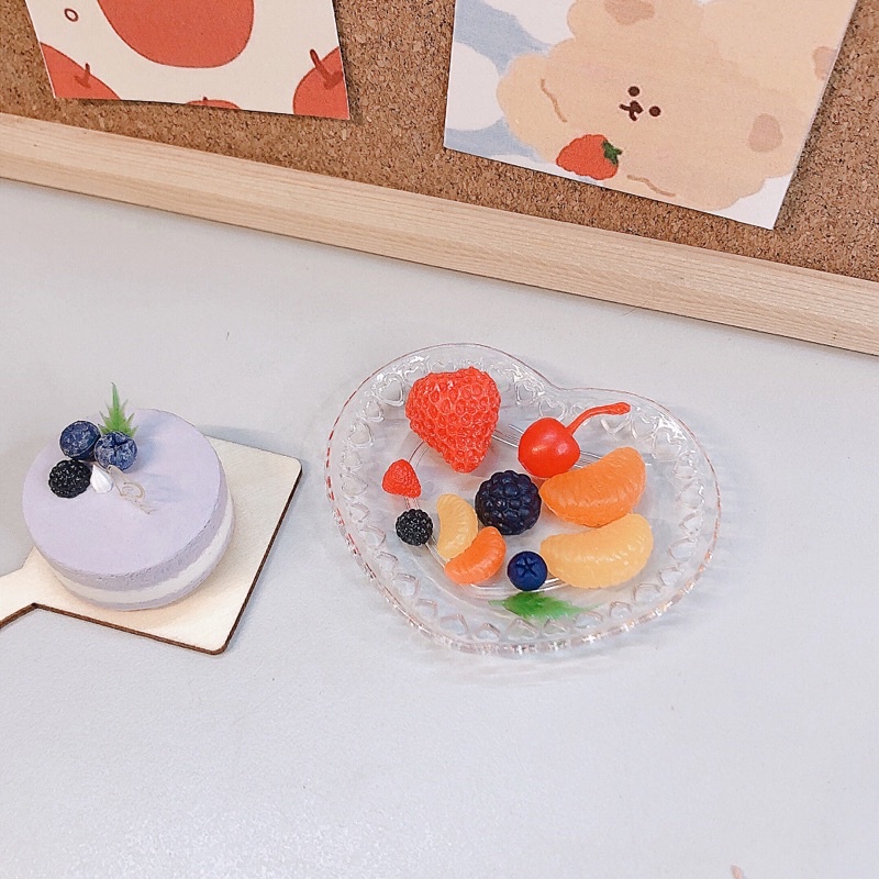 Topping hoa quả miniature trang trí bánh kem, đồ ăn đất sét