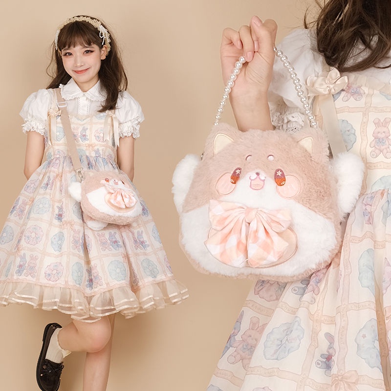 Túi Đeo Chéo Hình Gấu Trúc Nhồi Bông Phong Cách lolita Dễ Thương Thời Trang Mùa Hè 2023