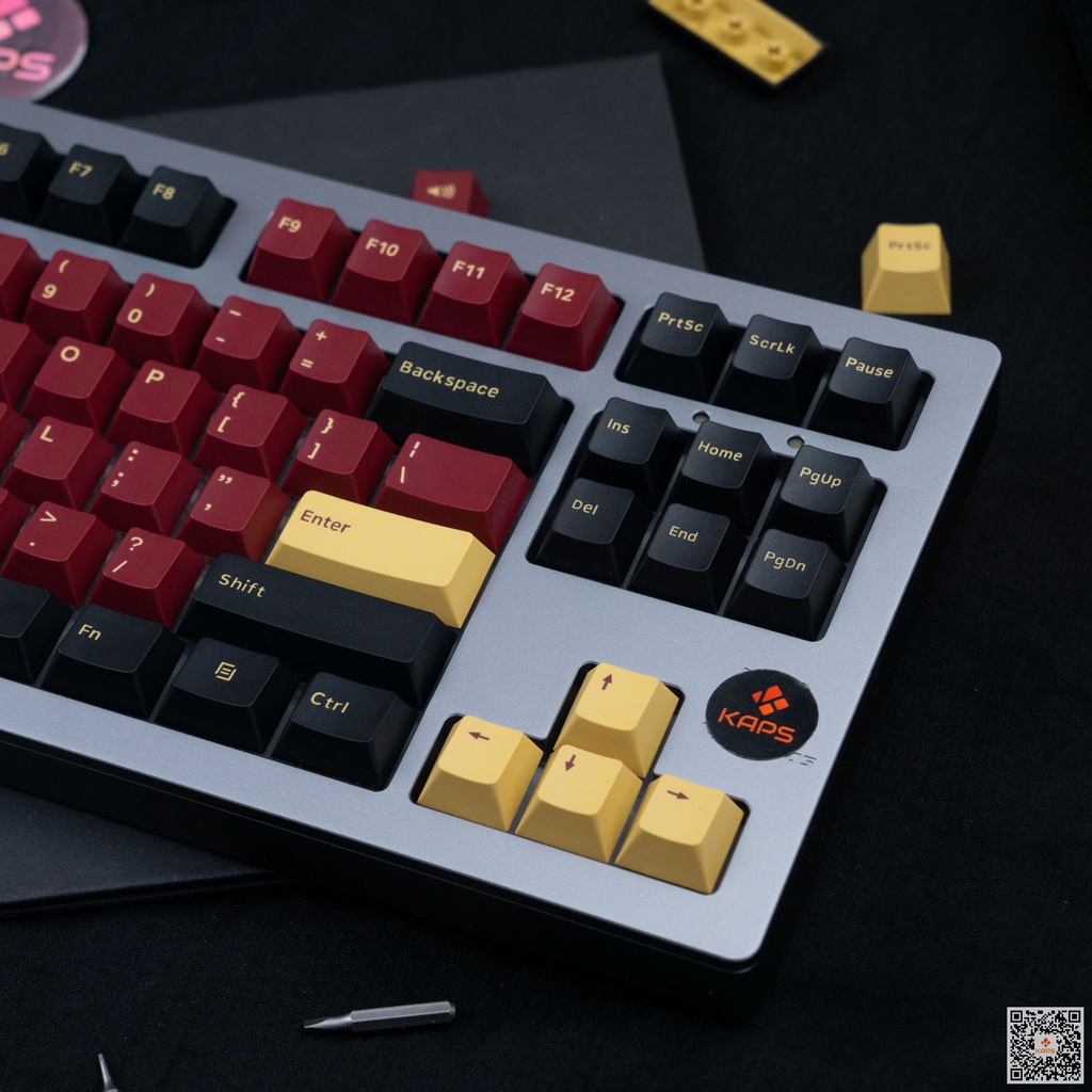 Keycap Red Samurai PBT profile OEM | Cherry in double shot 135 | 160 nút cho bàn phím cơ layout 104/98/87/84/75/68/64/61