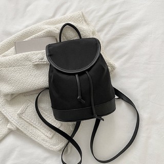 Balo nữ màu đen phong cách hàn quốc, balo mini nữ đen trơn dáng basic