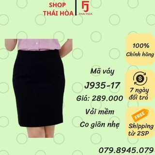 Chân váy Thái Hòa chất vải đẹp co giãn nhẹ màu đen J935-17