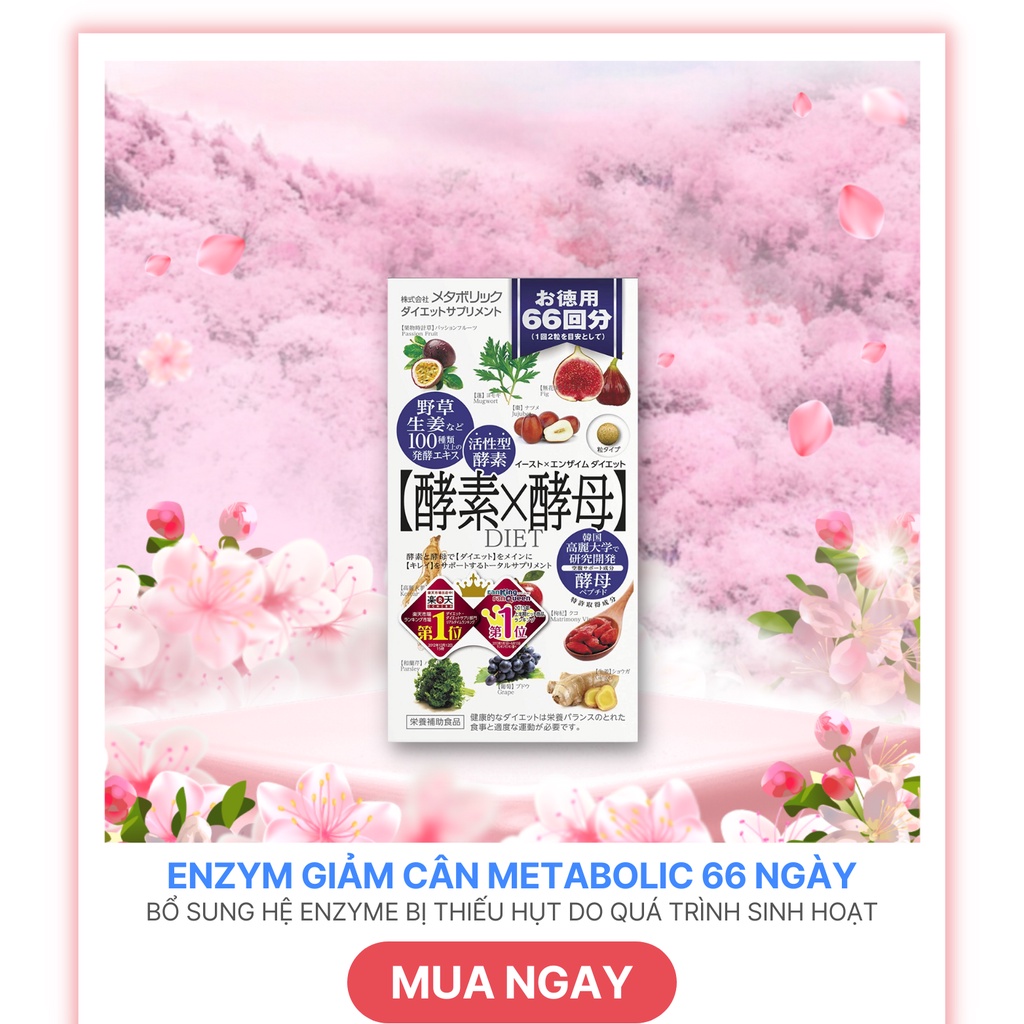 Viên uống Enzym giảm cân Metabolic Nhật Bản 66 ngày 132 viên