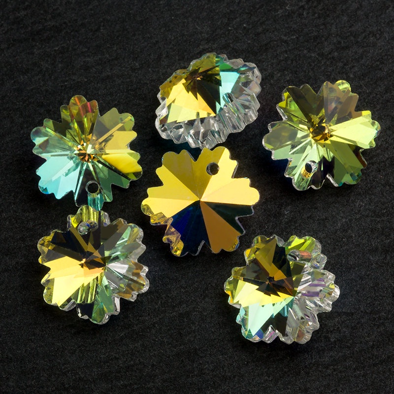 Túi 28 Hạt Pha Lê Hình Bông Tuyết 14mm Làm Trang Sức