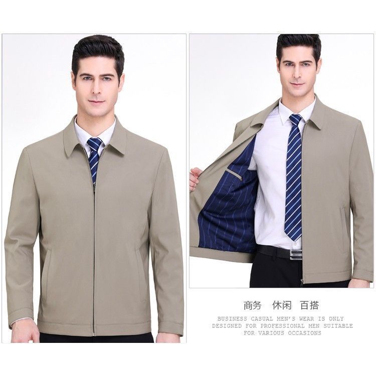 Áo Khoác Cao Cấp Phong Cách Phương Tây Thời Trang Xuân Thu Mới Cho Nam Trung Niên