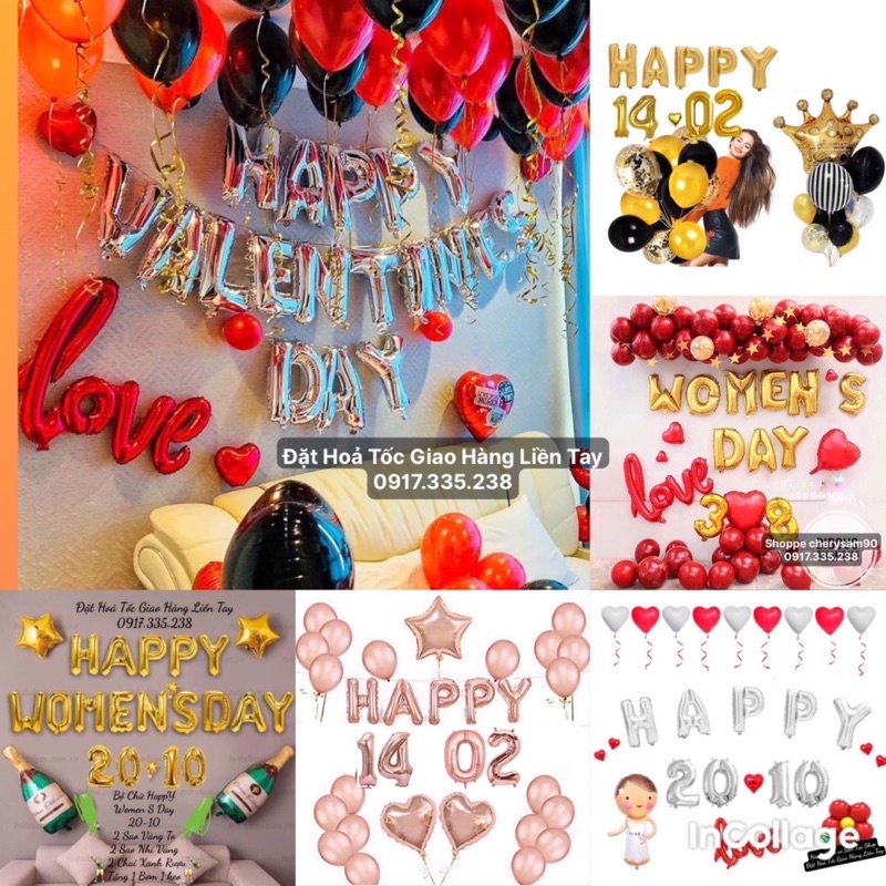 Bóng Trang Trí Valentine 14/2 _8/3 _20/10 Ngày Của Phụ Nữ Chúng Ta Nên Đc Thương Yêu