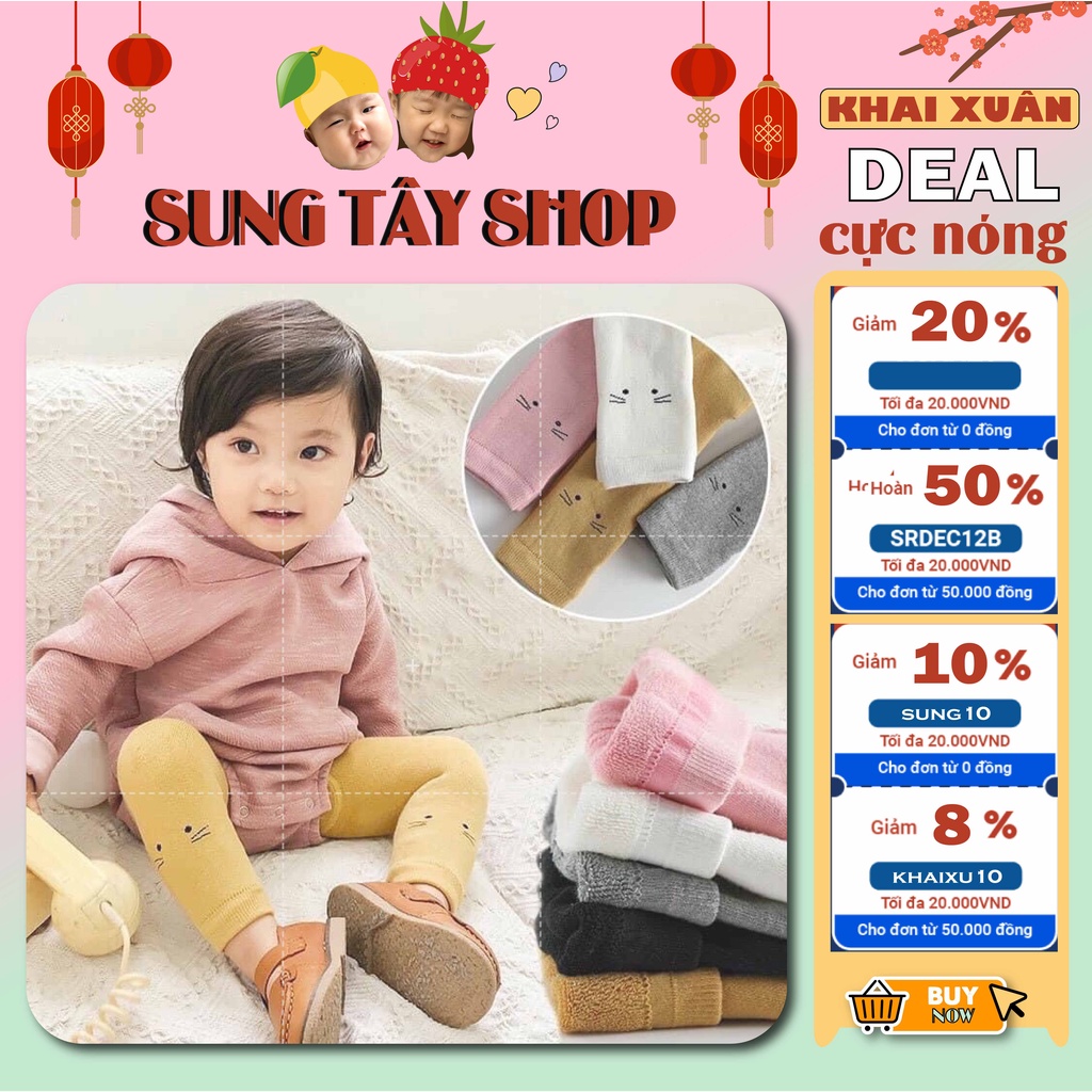 Quần tất len xù mèo không bàn co dãn cực tốt cho bé gái