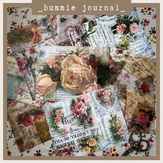 Set giấy nền cổ điển vintage trang trí sổ journal, junk journal, scrapbook