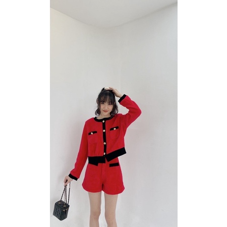 Set dạ lông thỏ viền nhung đen 795