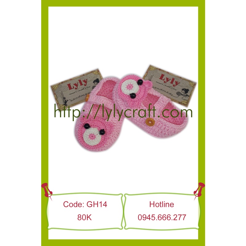 Phôi Giày len mẫu móc Mèo Kitty, Ếch xanh, Gấu Nâu - Hướng dẫn móc giày len handmade