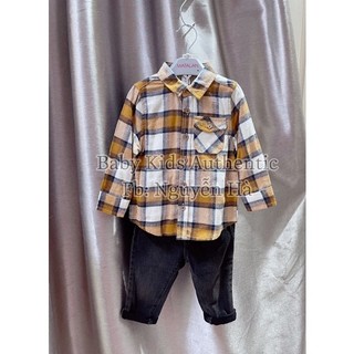 [ TU Authentic] Áo sơ mi thu đông cotton bông mềm cho bé trai 12-18m 18-24m 2-3y4-5y
