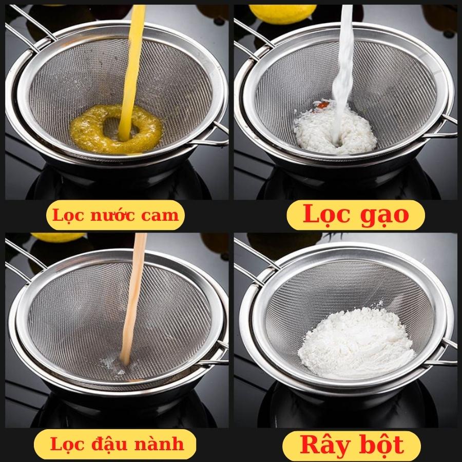 Rây Bột Siêu Mịn Tròn Đường Kính 10 Cm Inox Dụng Cụ Làm Bánh Cao Cấp Tiện Dụng - RAYBOT100
