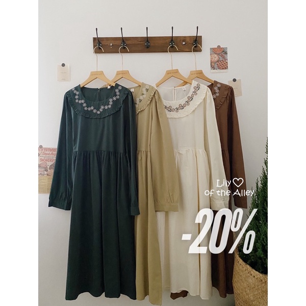 Váy babydoll maxi thêu hoa