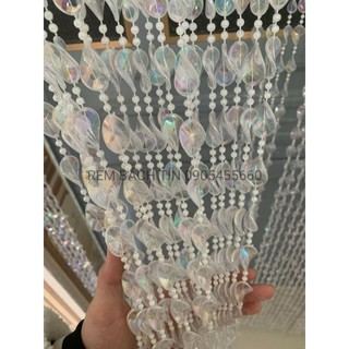 mành hạt nhựa pha lê bảy màu, rèm cửa trang trí decor