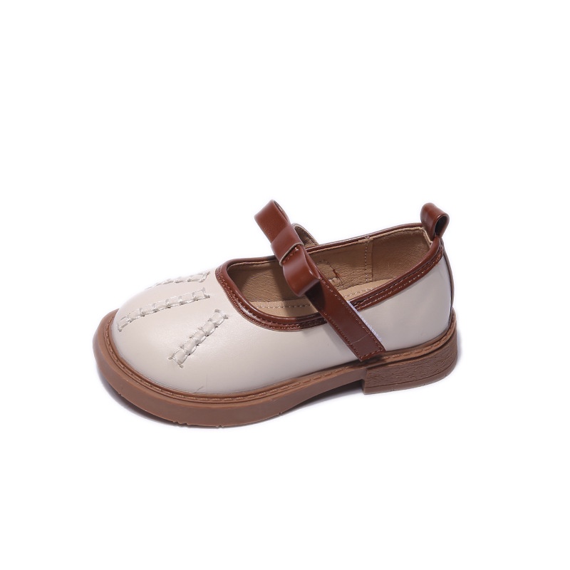 IQ Angel  Giày Búp Bê Da Đính Nơ Phong Cách Hàn Quốc Cho Bé Gái