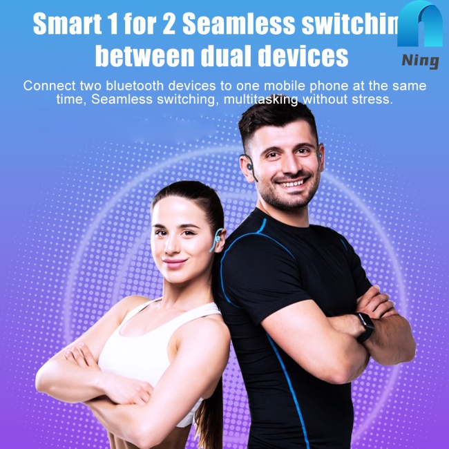 Tai Nghe Bluetooth 5.0 Ning K89 Thiết Kế Đeo Vành Tai Có Đèn Nhiều Màu Phong Cách Thể Thao