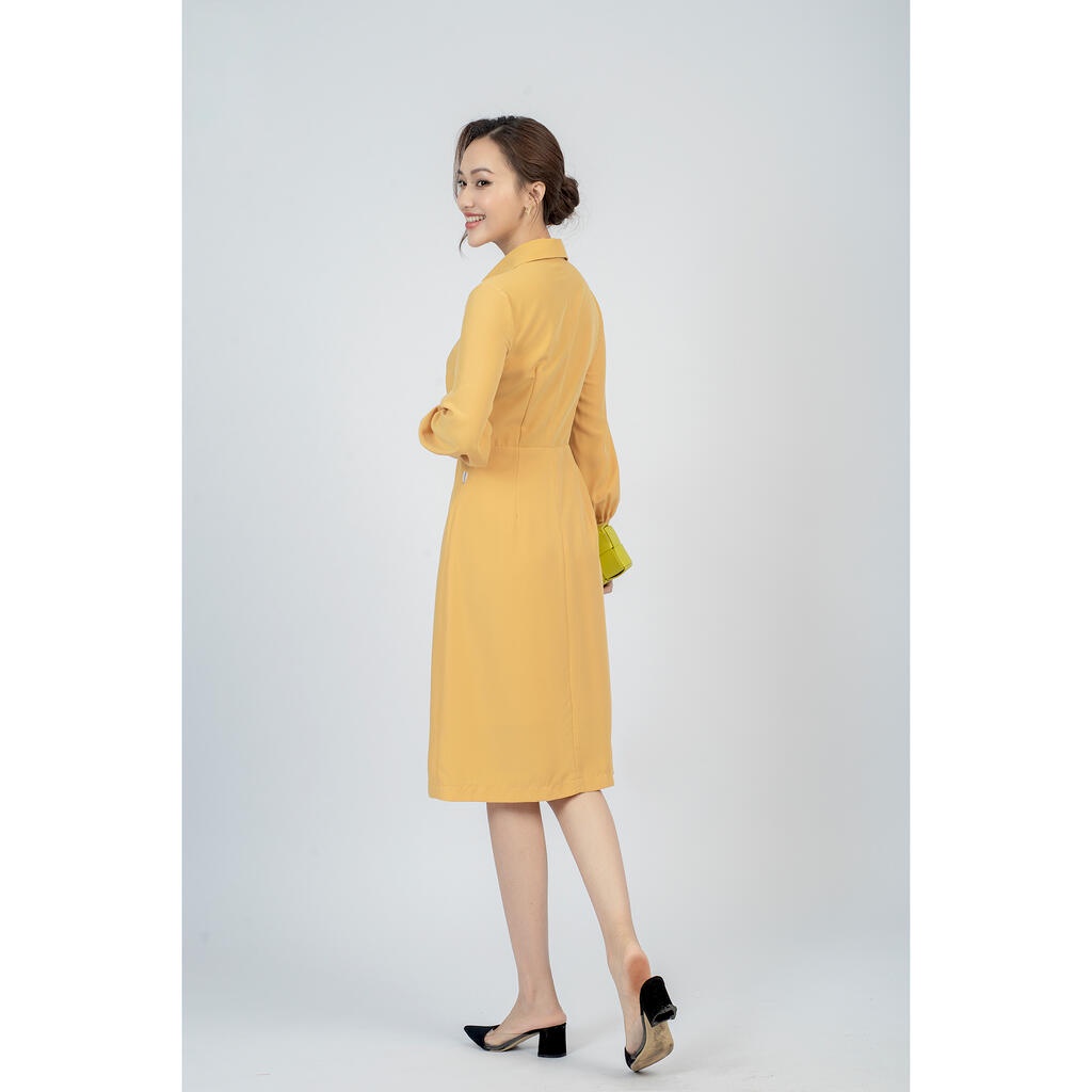 Đầm dáng A dài tay kèm đai mở MMOutfit DA0622500