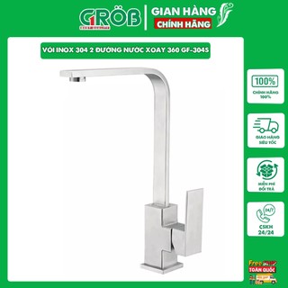 Vòi rửa bg grob - vòi inox 304 2 đường nước xoay 360 gf-304s