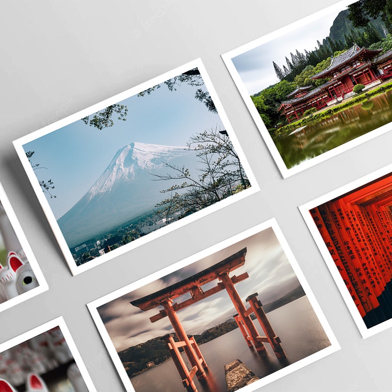 Bưu thiếp, thiệp, postcard chủ đề Nhật Bản in giấy mỹ thuật kích thước 10x15 tặng kèm bao thư giấy kraft