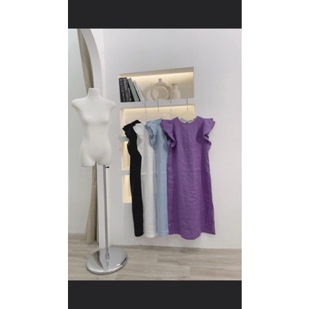 Đầm linen tay bèo - mm7 Đầm 2 lớp - PT Linen