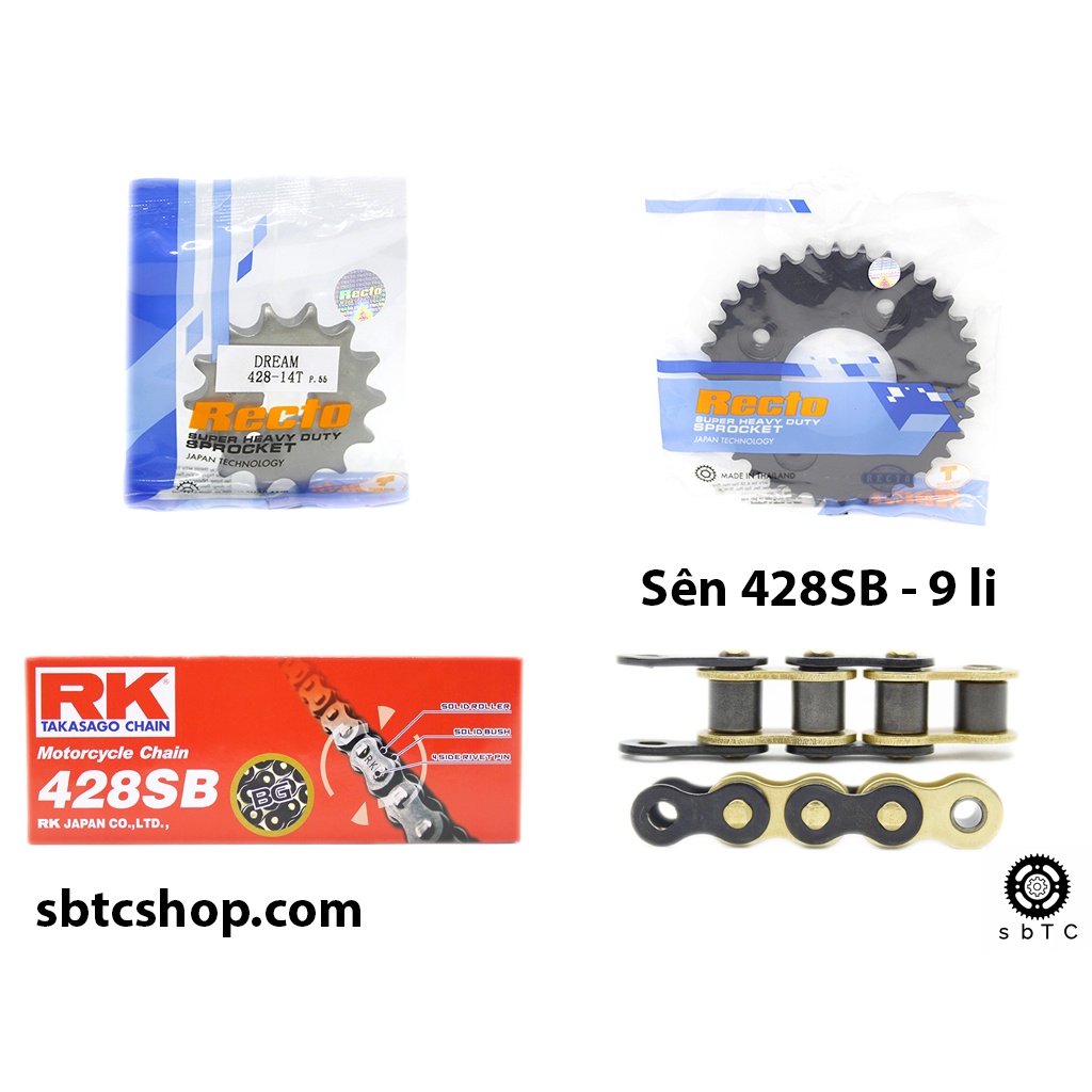 NSD Nhông dĩa RECTO sên RK vàng đen Axelo chính hãng