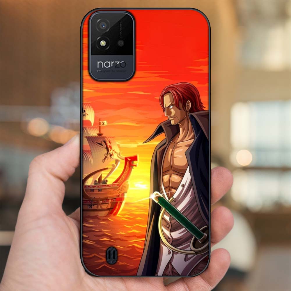 Ốp lưng Realme Narzo 50i viền đen in hình Shanks One Piece Đảo Hải Tặc