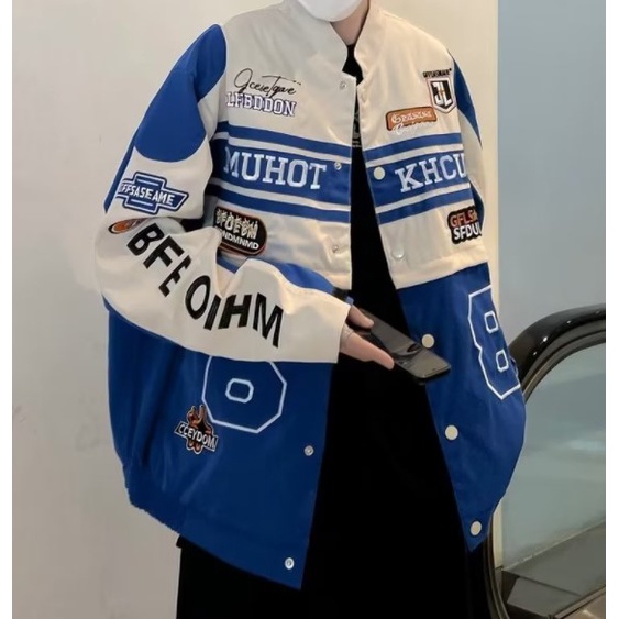Áo Khoác Bóng Chày Dáng Rộng Phong Cách Hip Hop Cá Tính Cho Nam