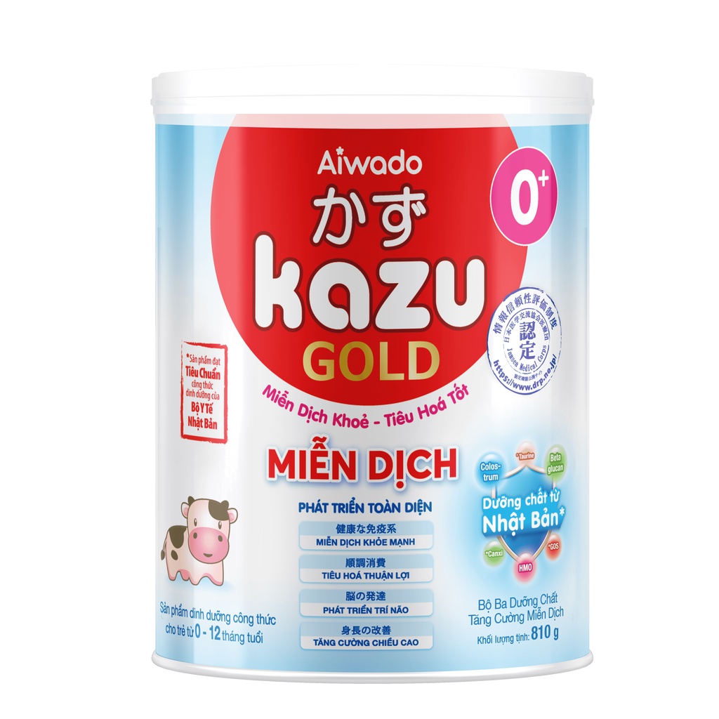 Sữa bột Aiwado KAZU MIỄN DỊCH GOLD 810g 0+ - SỮA MÁT MIỄN DỊCH
