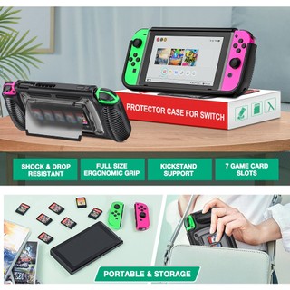 Protective Cover For Nintendo Switch Case Shell Console Anti-fall Shockproof Protective Case with 7 Game Cards Storage Slots