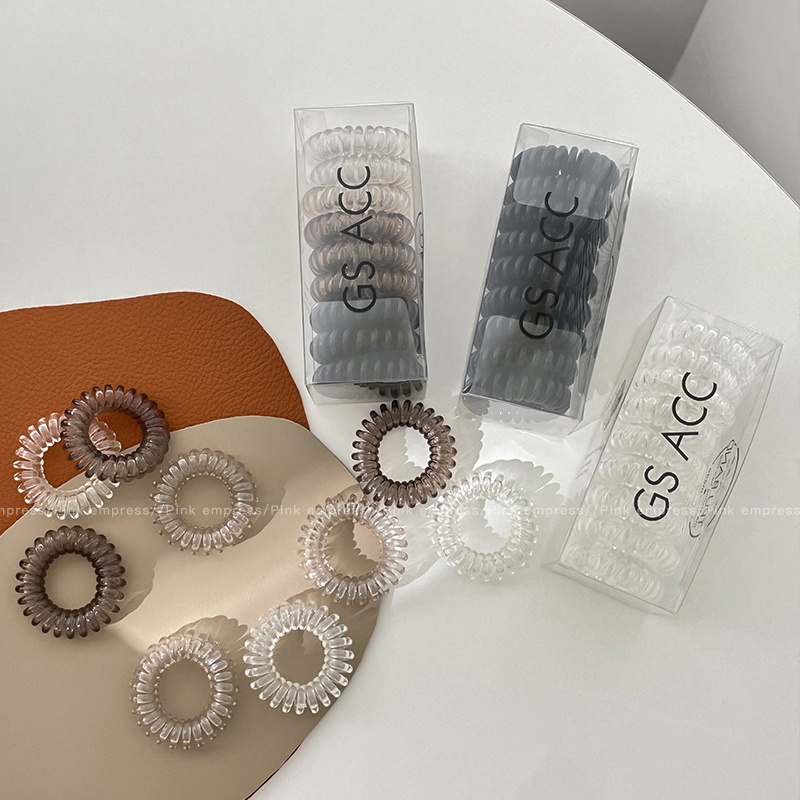 Set 9 Dây Buộc Tóc Cao Su Màu Đen Thiết Kế Tối Giản Phong Cách Hàn Quốc