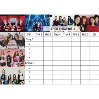 combo 2 tờ Thời Khoá Biểu blink TKB2 size A5 idol kpop