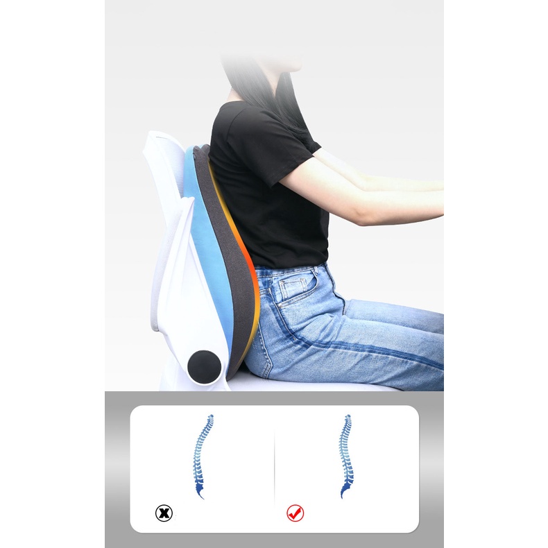 Combo đệm ngồi và tựa lưng Massage 6 chế độ, cao su non, ô tô - văn phòng, chống trĩ, đau xương cụt, chống đau lưng