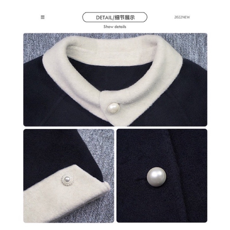 ÁO KHOÁC ĐAN LEN ÉP CỔ PHONG CÁCH TIỂU THƯ HÀNG DÀY DẶN