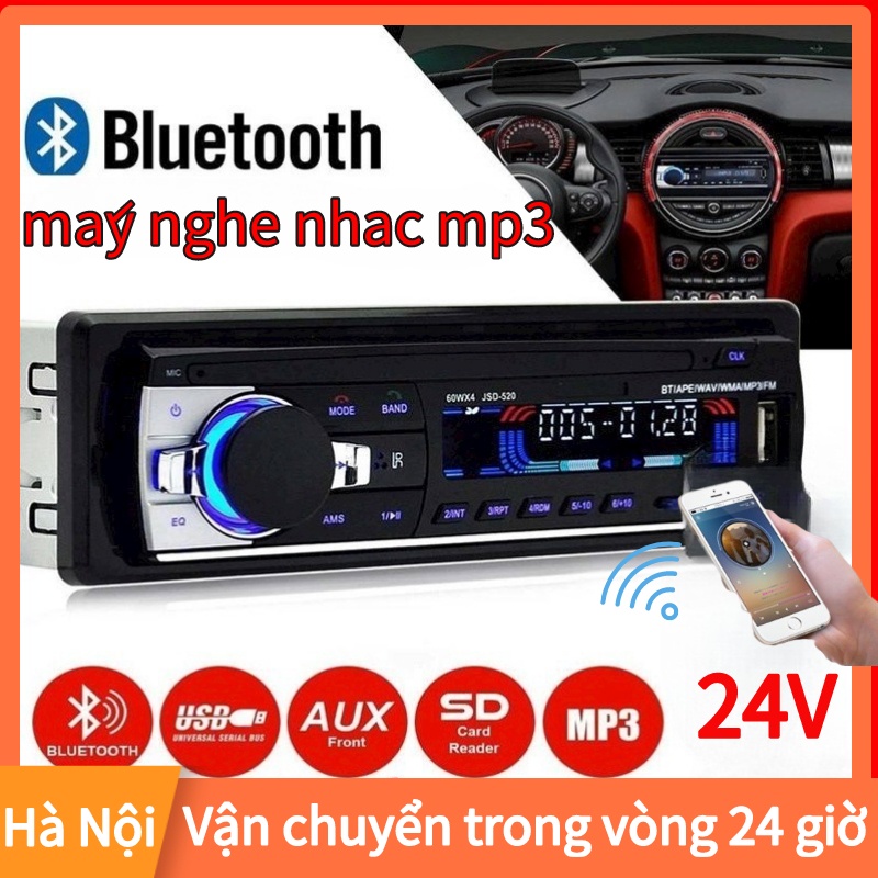 máy nghe nhạc mp3 JSD520,đầu nghe nhạc ô tô 12v,bluetooth Cho Xe Hơi, FM Radio USB / SD / AUX-IN/Đặt trước 18 trạ