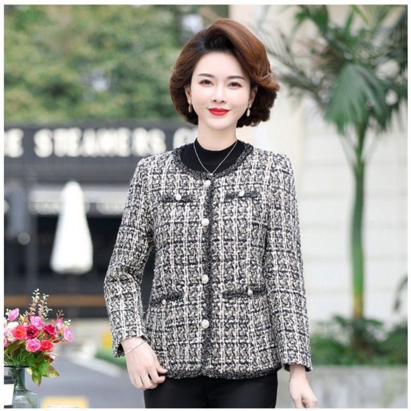 Áo khoác mùa Xuân cho mẹ lịch sự AD35- hàng Quảng Châu Cao cấp