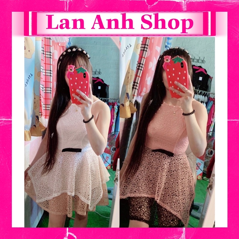 Jumsuit Lưới Cổ Yếm Đính Hạt