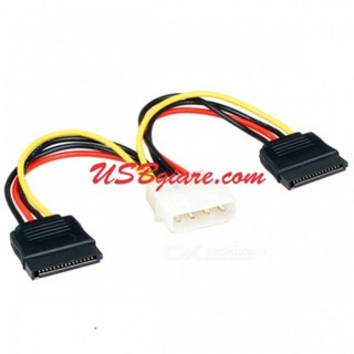 Cáp nguồn 4 pin molex ra 2 đầu sata - molex 4 pin to 2 sata