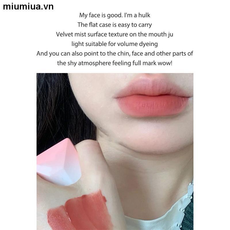 Miumiua💋Son Kem Môi Màu Nhung Lì Kết Cấu Trong Suốt Thẻ Sương Mù Cá Tính Dành Cho Bạn Gái