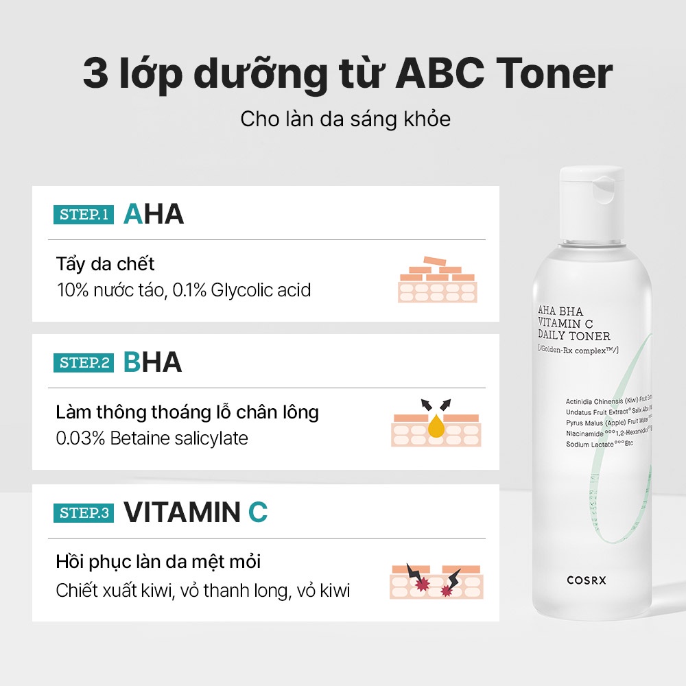 Toner COSRX dưỡng sáng da chứa vitamin C AHA cao cấp thể tích 150ml