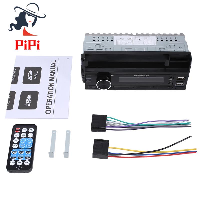 Máy Nghe Nhạc Mp3 FM Radio Bluetooth 12V 1Din Có Giá Đỡ Cho Xe Hơi