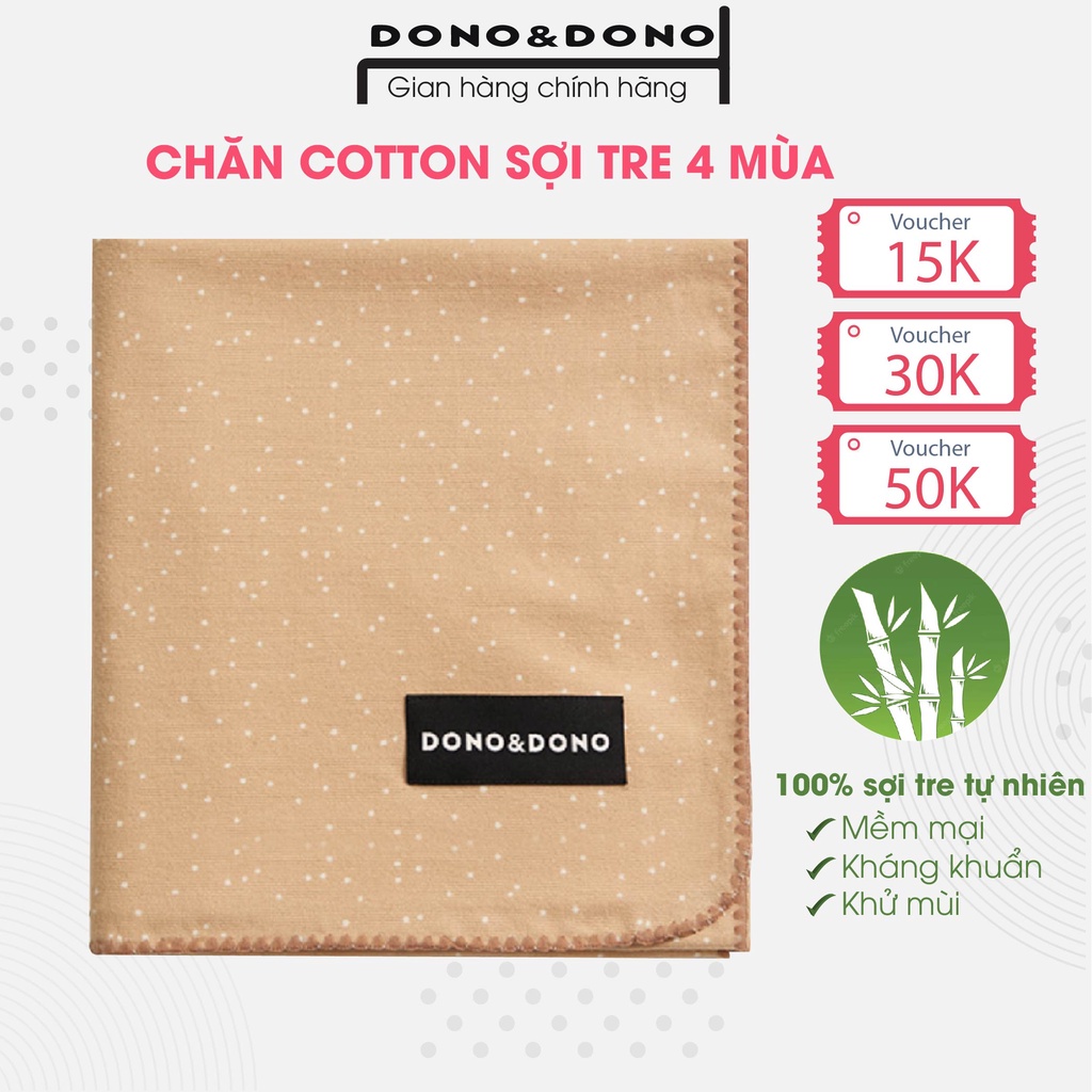 Chăn Cotton Sợi Tre 4 Mùa Cho Bé, Mềm Mịn, Thoáng Khí, An Toàn Cho Bé - Thương hiệu DonoDono Hàn Quốc