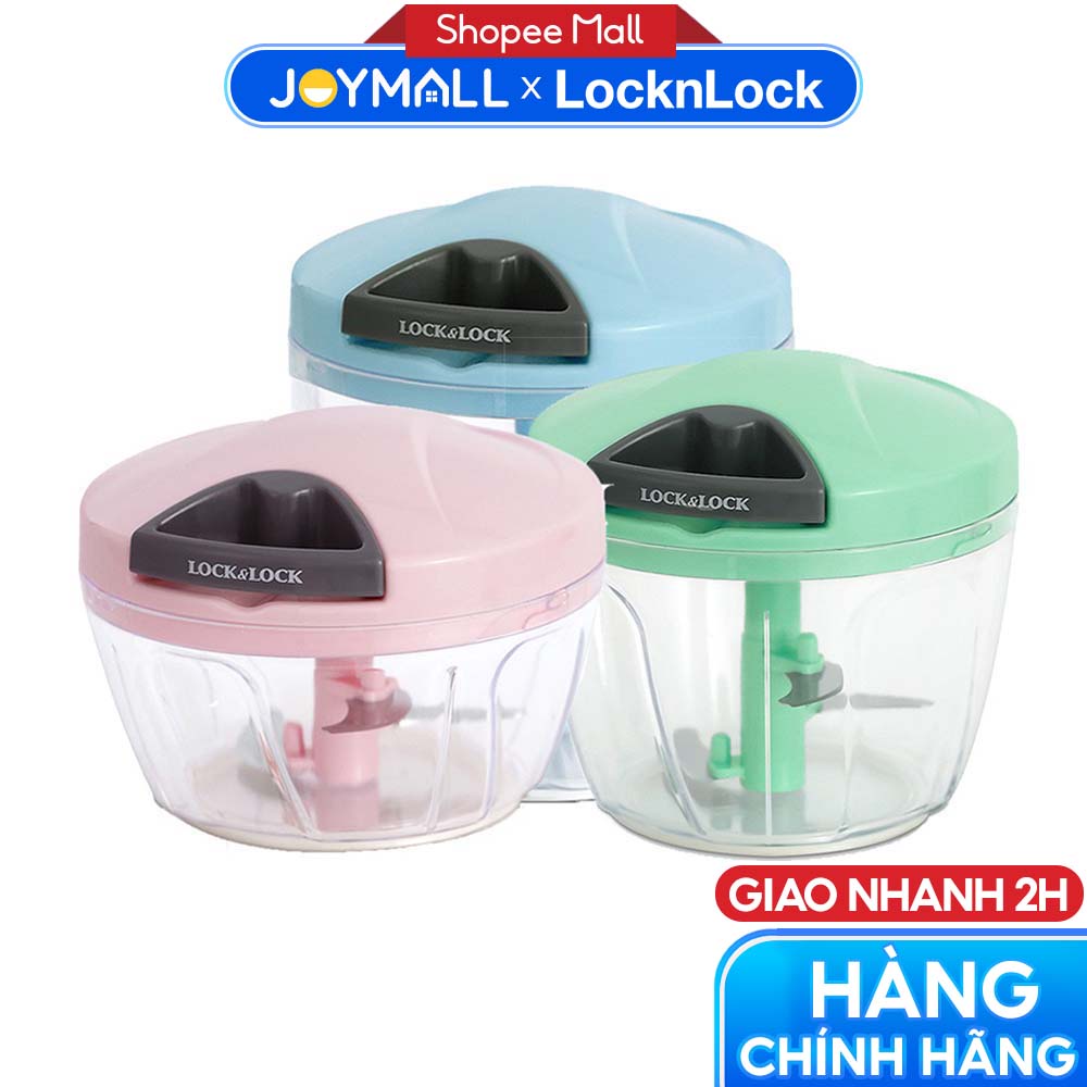 Dụng cụ xay tỏi ớt Lock&Lock mini - Hàng chính hãng lưỡi xay bén, kéo tay đơn giản, dễ vệ sinh - JoyMall