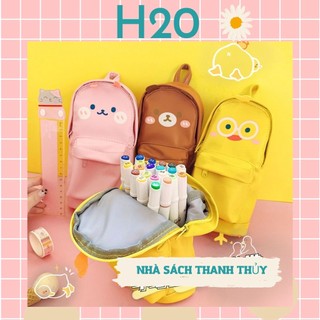 Túi bút vải hình gấu, thỏ, vịt, dễ thương, phong cách hàn quốc
