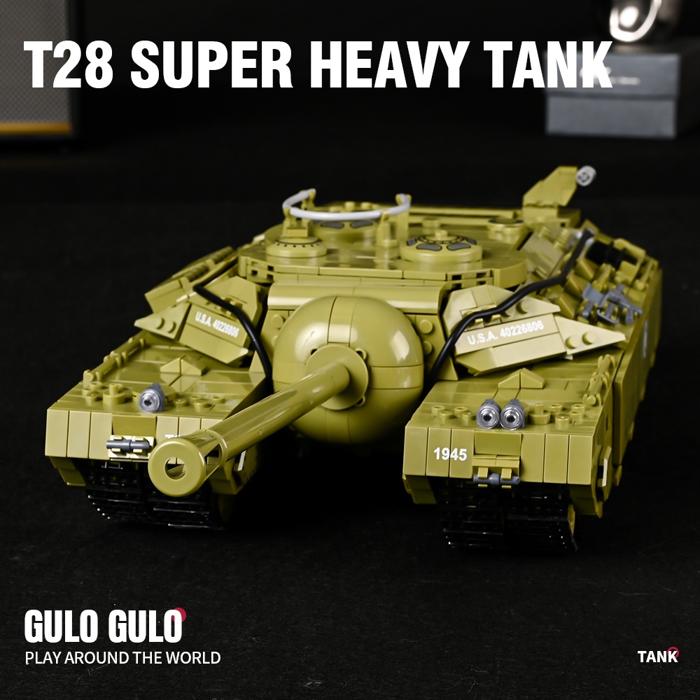 Đồ chơi Lắp ráp Mô hình xe tăng Panlos 628010 Military Series T28 Super Heavy Tank 2986pcs
