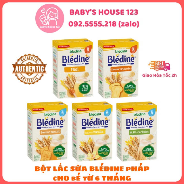 Bột Lắc Pha Sữa Bledina Pháp Cho Bé Từ 6 tháng tuổi - Hộp 400gr