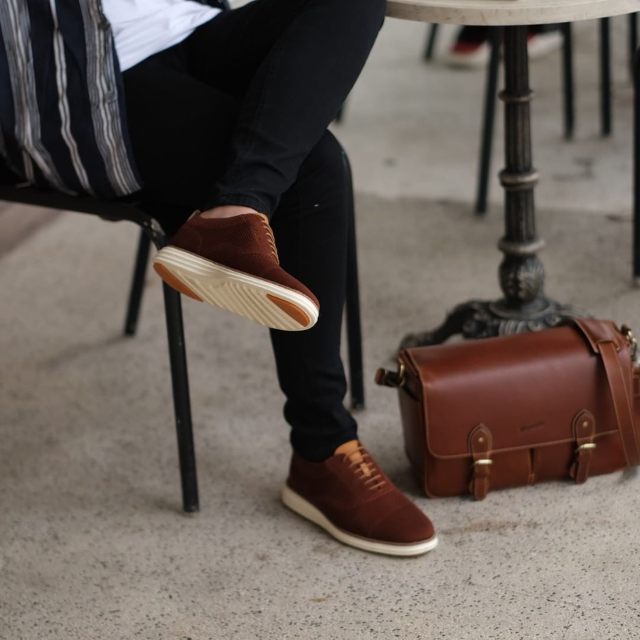 Giày cà phê Sneaker - ShoeX  COFFEE CAPTOE OXFORD - Nâu. SIZE 41