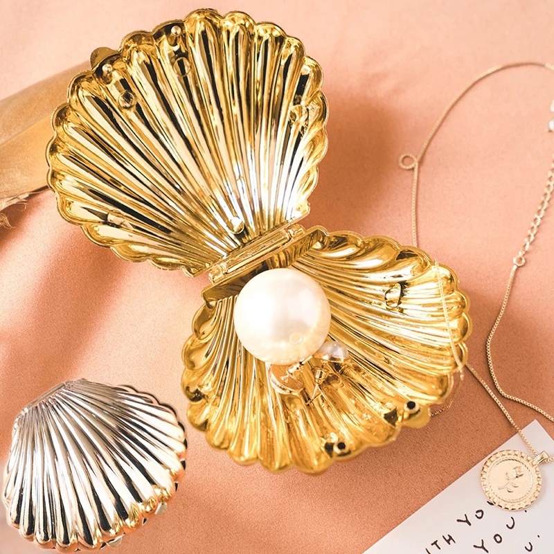 Hộp Đựng Trang Sức Hình Vỏ Sò Bằng Nhựa Phong Cách Hàn Quốc