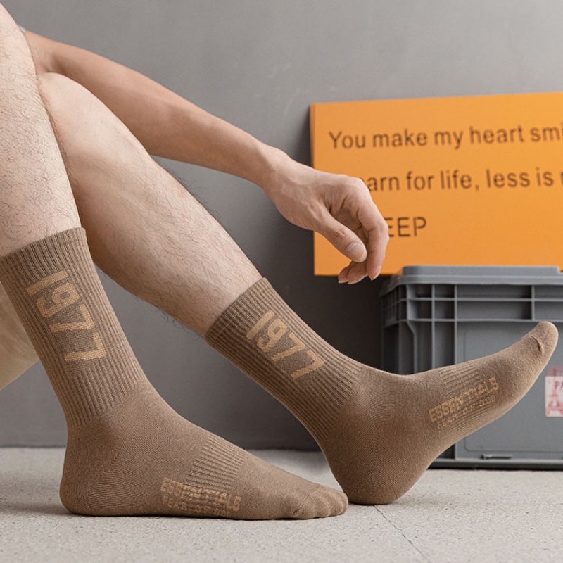 Vớ Cotton Unisex Thoáng Khí Màu Sắc Đơn Giản Phong Cách Đường Phố Harajuku Năm 1977