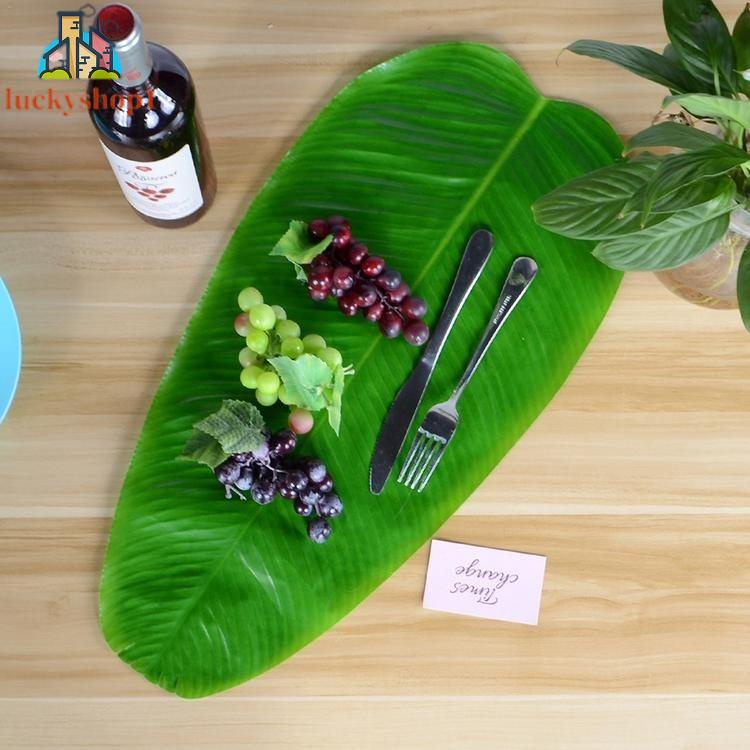 Thảm Trải Bàn Hình Lá Chuối Nhân Tạo Độc Đáo Trang Trí Bàn Làm Việc