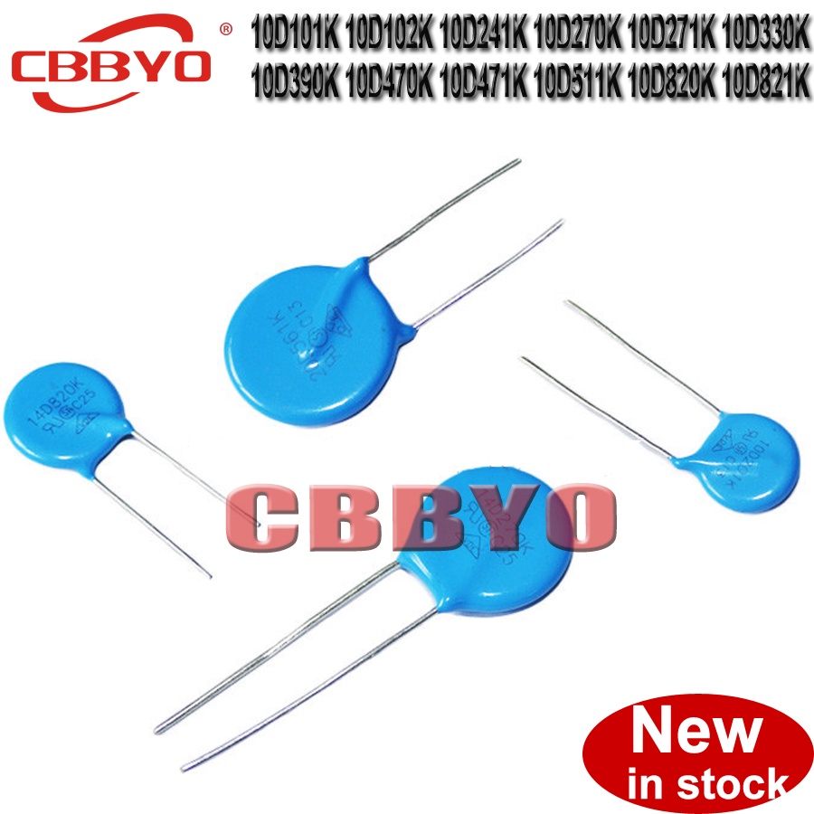10 Chiếc Varistor 10D101K 10D102K 10D241K 10D270K 10D271K 10D330K 10D390K 10D470K 10D471K 10D511K 10